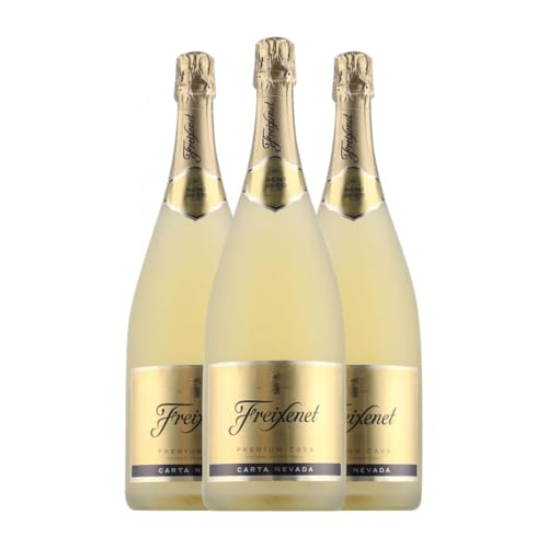 CavaFreixenetSekt Carta Nevada Halbtrocken Halbsüß Cava Magnum-Flasche 1,5 L Weißer Sekt (Karton mit 3 Magnum-Flasche von 1,5 L) von Grupo FreixenetCavaCava