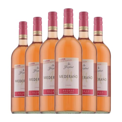 WeinFreixenetRose Mederaño Rosado Special Edition Halbtrocken Halbsüß Vino de la Tierra de Castilla 1 L Rosé-Wein (Karton mit 6 Flaschen von 1 L) von Grupo FreixenetCavaCava