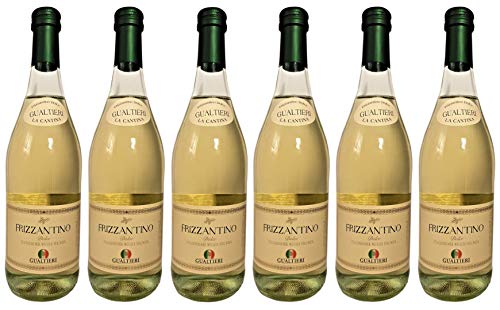 Frizzantino bianco dolce Gualtieri Dell`Emilia IGT (6 x 0,75 L) - Vino Frizzante - Weißer Süßer Perlwein 7,5% Vol. aus Italien von Kaxilu