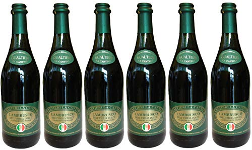 Sergioshop Lambrusco Gualtieri Dell`Emilia IGT Goldenes Etikett, mit Korkverschluss (6 x 0,75l) von Gualtieri