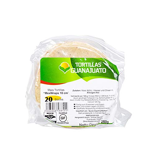 GUANAJUATO MexWraps - Mais Tortillas - Tortillas de Maíz, 10cm, 250g von Guanajuato