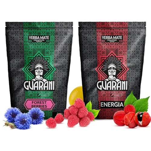 Mate Tee Set Guarani | Zweier-Pack Mate Tee | Waldfrüchte und Guarana | Paraguayische Mate Tee | Natürliches Koffein | 2x500g | 1kg von Guarani