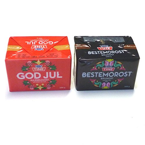 Brunost Kardamom und Bestemorost Molkenkäse Gudbrandsdalen 2 x 500g KÜHLBOX-Versand mit Styroporbox und Spezialkühlakku für Lebensmittelversand von Gudbrandsdalen