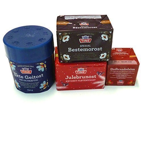 Set Braunkäse Gudbrandsdalen Ekte Geitost Brunost Kardamom Bestemorost 2kg KÜHLBOX-Versand mit Styroporbox und Spezialkühlakku für Lebensmittelversand von Gudbrandsdalen