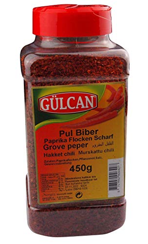 Gülcan Paprikapulver Paprikaflocken Chilliflocken Chillipulver Scharf 450g von Zeelec