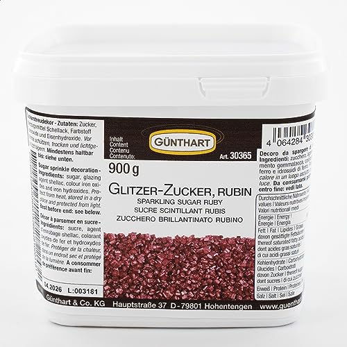 1 St. Günthart Streudekor, Glitzer-Zucker, rubin 900 g von Günthart