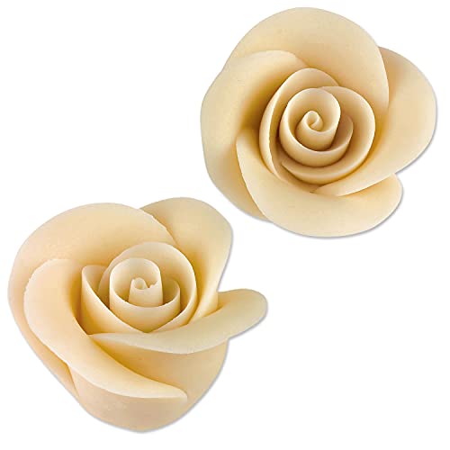 24 Rosen aus Marzipan, gross, weiss von Günthart