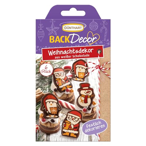 BackDecor 6 Weihnachtsmotive aus weißer Schokolade von Günthart
