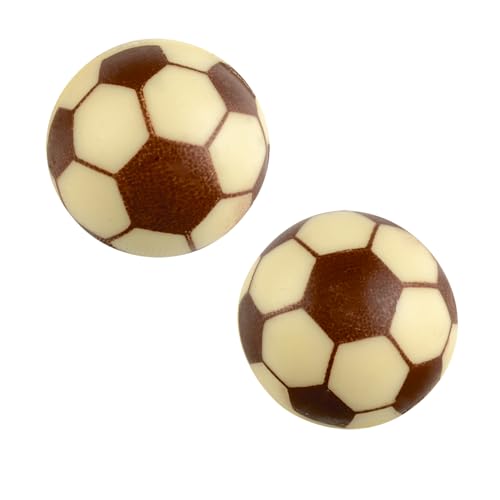 Günthart 40 Stück | Fußball Hohlkugel | 3D | weiße Schokolade | passend zur WM und EM | Schokoladen Dekoration | geeignet für Kuchen, Torten und Cupcakes von Günthart