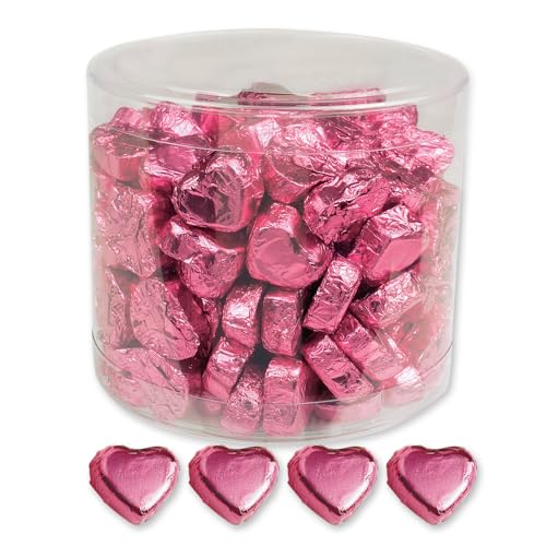 Günthart Dose mit 150 Schokolade Herzen | ROSA | Pralinen Herzen gefüllt mit Nougat Creme | 1er Pack (1 x 1.2 kg) von Günthart