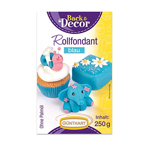 Günthart Rollfondant, blau ( 4 x 250 g), 1er Pack (1 x 1 kg) von Günthart