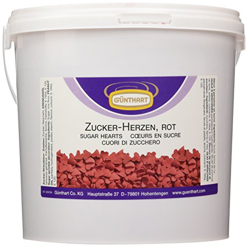 Günthart Streudeko aus Zucker, Herzen in roter Farbe, 1er Pack (1 x 1.5 kg) von Günthart