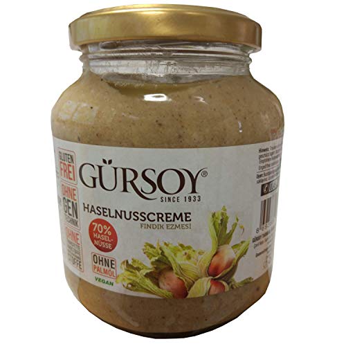 Gürsoy | Haselnussmus | 70% Haselnussanteil | Brotaufstrich | Gluten FREI | Ohne GENtechnik | Vegetarisch | OHNE palmöl | 320 g von Gürsoy