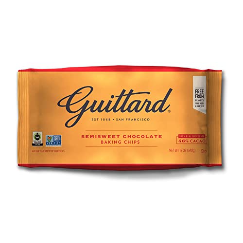 Guittard Semi Sweet Chocolate Chips – Hochwertige Zartbitterschokoladenstücke aus San Francisco, 340 g – Perfekt für Backen, heiße Schokolade, Desserts & mehr – Intensiver Geschmack mit feiner Vanille von Guittard