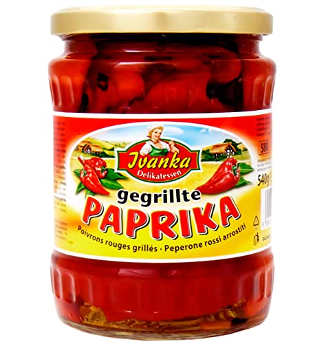 Fein gegrillte Paprika im 580ml Glas Ivanka von Gunz