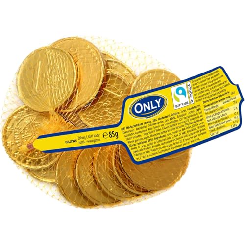 Only Goldmünzen Schokolade Goldtaler Fasching Wurfmaterial (2 x 85g) von Gunz