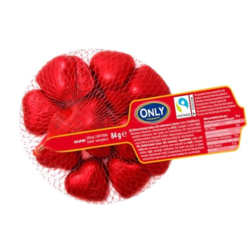 Only Herzen Schokolade Fasching Wurfmaterial Geschenk Valentinstag Geburtstag (3 x 84g) von Gunz