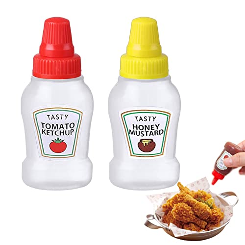 Gusengo Mini-Saucenflasche - Nachfüllbare Ketchup-Honig-Salatbehälter Flaschen, 25ml Ketchup-Quetschbehälter Flasche, Tragbarer Saucenbehälter Salatdressingbehälter Für Ketchup, BBQ, Dressing, von Gusengo