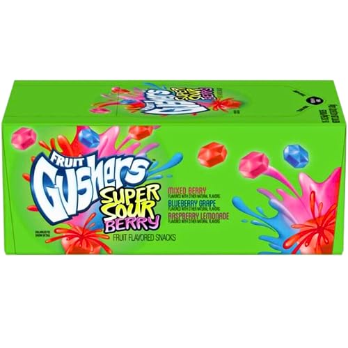 Fruit Gushers Super-Sauerbeeren-Box, 18 Snack-Beutel, 57 ml von Gushers