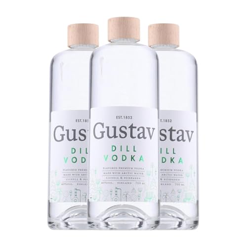 Wodka Gustav Dill 70 cl (Karton mit 3 Flaschen von 70 cl) von Gustav