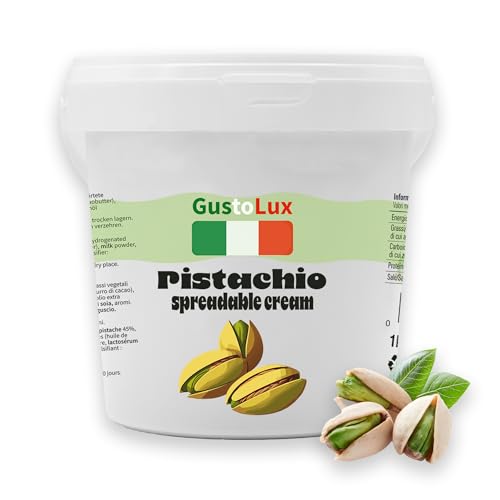 Pistaziencreme - 1kg 45% Pistazien aus Italien - Pistazien-Streichcreme - Brotaufstrich - Pistazienaufstrich - Süßer Geschmack - Pistaziencreme dubai schokolade von GustoLux