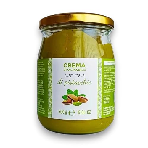 Pistaziencreme -500G 40% Pistazien aus Italien - Pistazien-Streichcreme - Brotaufstrich - Pistaziencreme aus Italien - Süßer Geschmack - Pistaziencreme dubai schokolade von GustoLux