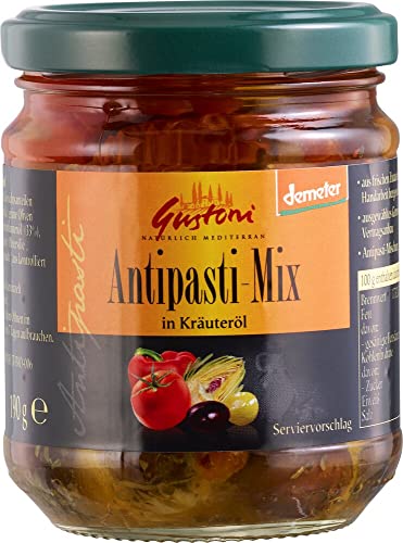 Gustoni Bio Antipasti-Mix in Kräuteröl (6 x 190 gr) von Gustoni