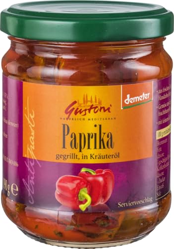 Paprika gegrillt, in Kräuteröl 2 x 190 gr von Gustoni