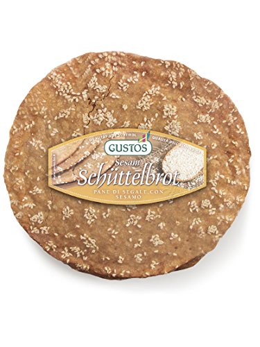 GUSTOS - 6 Packungen Südtiroler Schüttelbrot aus Roggenmehl mit Sesamkerne, zu jeweils 150 Gr., knusprig und leicht verdaulich von Gustos Südtirol