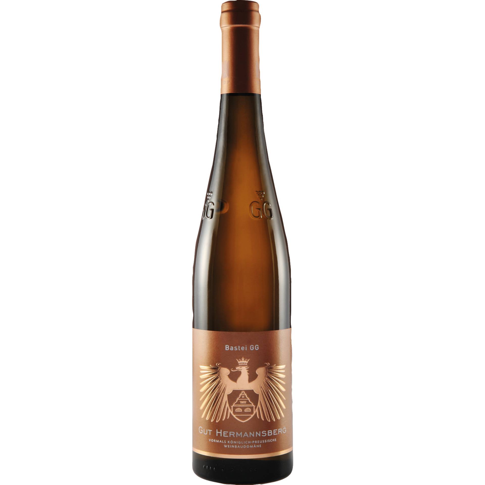 Bastei Riesling GG, Trocken, Nahe, Nahe, 2020, Weißwein von Gut Hermannsberg Weinhandels GmbH,55585,Niederhausen an der Nahe,Deutschland