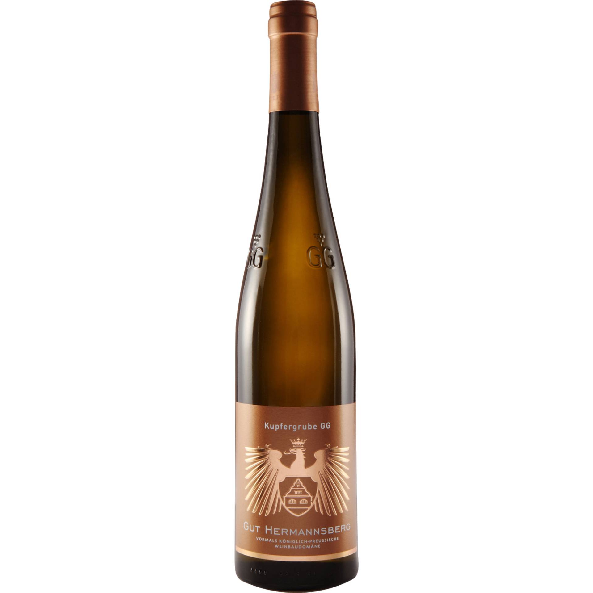 Kupfergrube Riesling GG, Trocken, Nahe, Nahe, 2018, Weißwein von Gut Hermannsberg Weinhandels GmbH,55585,Niederhausen an der Nahe,Deutschland