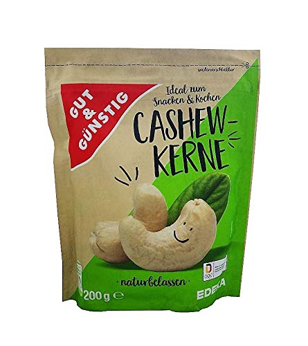 Cashewkerne GUT & GÜNSTIG naturbelassen 200g | Wiederverschließbar von Gut & Günstig