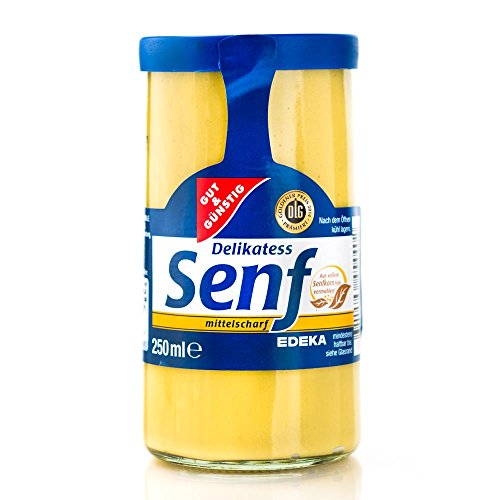 Gut & Günstig Delikatess Senf mittelscharf, 6er Pack (6 x 250ml) von dakomyo