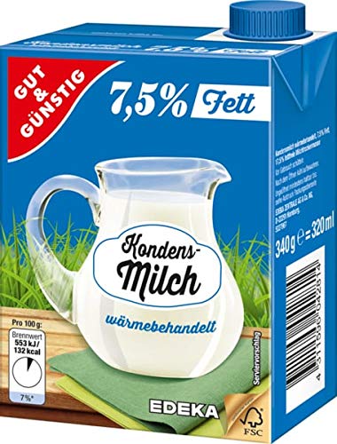 Gut und Günstig, Kondensmilch 7,5%, 16er Pack, 16 x 340 g von Gut & Günstig