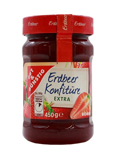 Gut & Günstig Erdbeer Konfitüre Extra, 10er Pack (10 x 450g) von Gut & Günstig