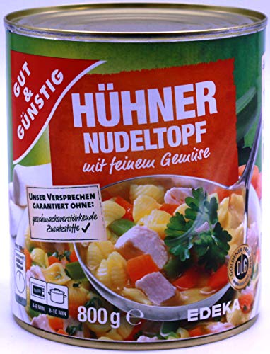 Gut & Günstig Hühner Nudeltopf mit feinem Gemüse, 6er Pack (6 x 800g) von Gut & Günstig