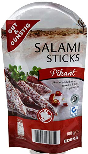 Gut & Günstig Salami Sticks Pikant, 8er Pack (8 x 100g) von Gut & Günstig