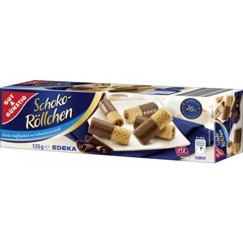 Gut & Günstig Schoko-Röllchen Vollmilch, 6er Pack (6 x 125g) von Zeelec