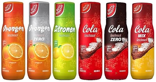 Gut & Günstig Sirup Mix - Unsere Besten - 6 x 500ml - Orange, Orange Zero, Zitrone, Cola, Cola Zero, Cola Mix von Gut & Günstig