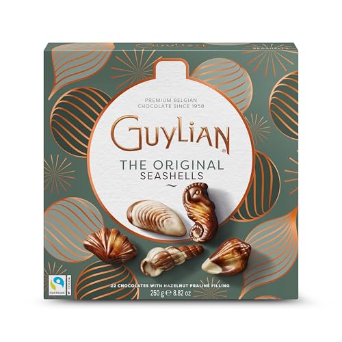 Guylian Meeresfrüchte Pralinen Weihnachtsedition 250g – Belgische Schokolade mit Nuss-Nougat, mintgrüne Geschenkbox, tolle Advents- & Weihnachtsgeschenkidee, edle Pralinenmischung The Original von GuyLian