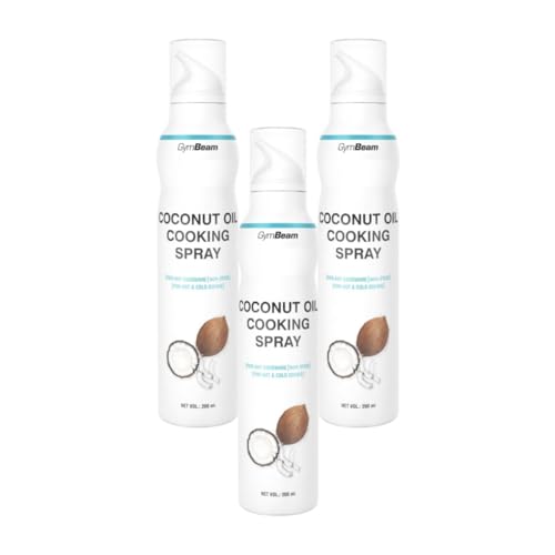 GymBeam 100% Kokosöl-Spray – Kokosöl-Kochspray für gesundes Kochen und Braten, einfache Dosierung, geruch- und geschmacksneutral, Fettkontrolle, hoher Rauchpunkt (200 ml (3er pack)) von GymBeam