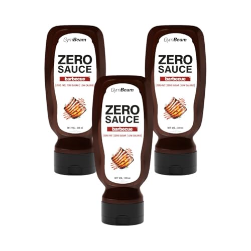 GymBeam BBQ Soße Zero – Kalorienfreie Barbecue Sauce, zuckerfrei, fettfrei, glutenfrei, laktosefrei, verbessert den Geschmack deiner Lieblingsspeisen (320 ml (3er pack)) von GymBeam