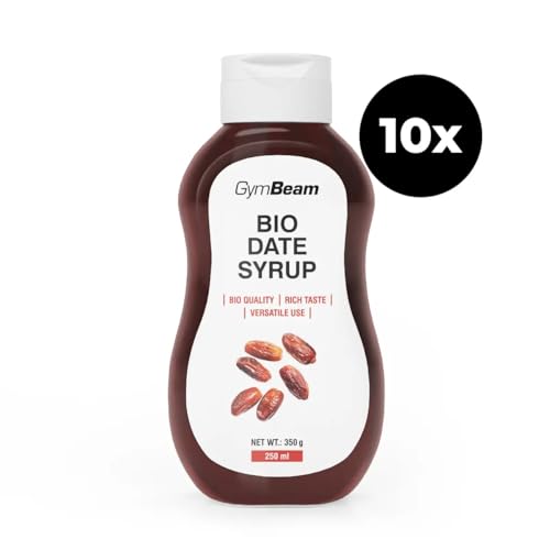 GymBeam BIO Dattelsirup - Ein gesunder Zucker-Ersatz aus BIO-Datteln, ohne Zusätze, köstlich süßes Aroma, ideal für Desserts, Getränke und Frühstück, weniger Kalorien als Zucker, 10 x 250 ml von GymBeam