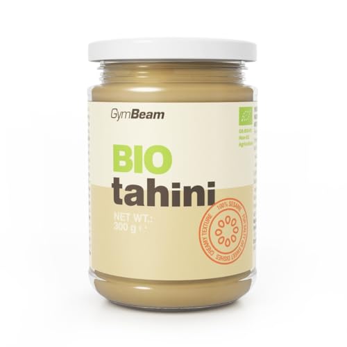 GymBeam BIO Tahini Sesampaste - Hochwertige Sesampaste aus geschälten Sesamsamen, reich an gesunden Fetten & Ballaststoffen, gering an Kohlenhydraten, ohne Zusatzstoffe, 300g von GymBeam