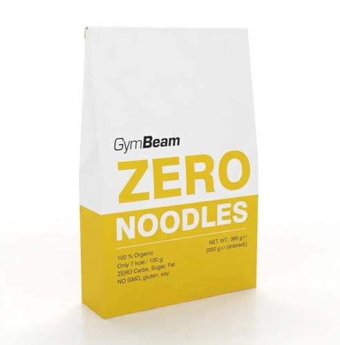 GymBeam BIO Zero Nudeln - Kalorienarme Konjaknudeln aus Bio-Konjakmehl, vegan und glutenfrei, höchste biologische Qualität, ideal zum Abnehmen, einfache Zubereitung, 385 g von GymBeam