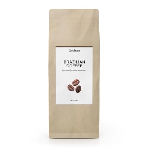 GymBeam Brasilianischer Kaffee - Ganze Kaffeebohnen, brasilianische Kaffeebohnen, fruchtiger Geschmack mit Schokoladennote, 100% Arabica, mittel geröstet, ideal für Espresso & Filterkaffee von GymBeam