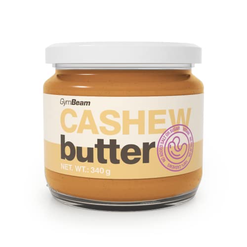 GymBeam Cashewbutter (340g) - 100% cremiges Cashewmus, natürlicher süßer Geschmack, perfekt für Frühstücksbrei, Pfannkuchen, Waffeln, Toast und Desserts von GymBeam