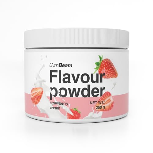 GymBeam Flavour-Pulver - leckere Geschmackspulver, hoher Ballaststoffanteil aus Zichorien, nur 10 Kalorien pro Portion, ideal zur Aromatisierung (250 g, Strawberry Cream) von GymBeam
