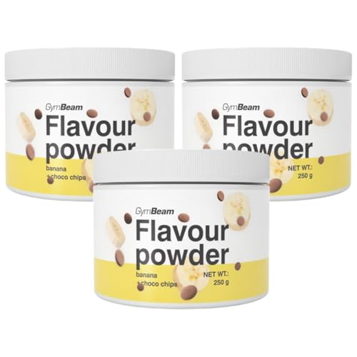 GymBeam Flavour Pulver - leckere Geschmackspulver, hoher Ballaststoffanteil aus Zichorien, nur 10 Kalorien pro Portion, ideal zur Aromatisierung (250 g (3er pack), Banana with Chocochips) von GymBeam