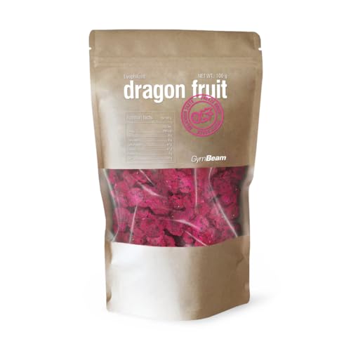 GymBeam Gefriergetrocknete Drachenfrucht - Gefriergetrocknete Früchte ohne Zusatzstoffe, ohne Zuckerzusatz, perfekt knusprig, ideal für Snacks, Porridge, Joghurts, Smoothies, 100 g von GymBeam